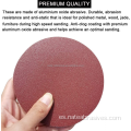 Disco de pulido de muebles de papel de lijado rojo de 5 pulgadas